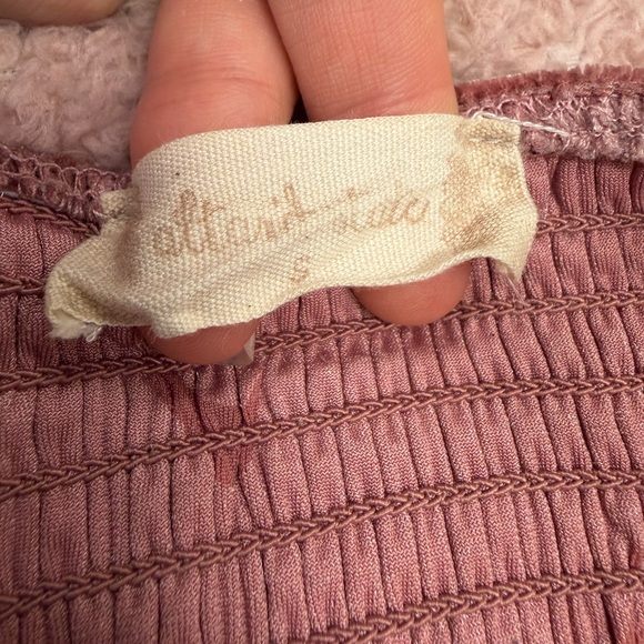 Altar'd State Mauve Velvet Butterfly Tie-Back Long Sleeve Crop Top - Picture 3 of 3